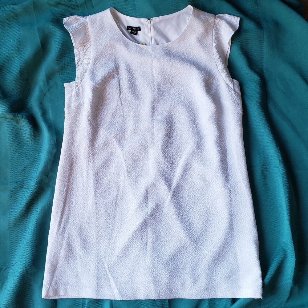 NWT Metaphor Textured White Shift Dress